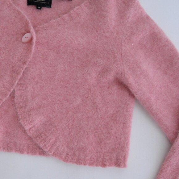 Planet Earth Pink 44% Australian Lamb Wool 34% Angora Fine Knit Crop Sweater M - Picture 6 of 12